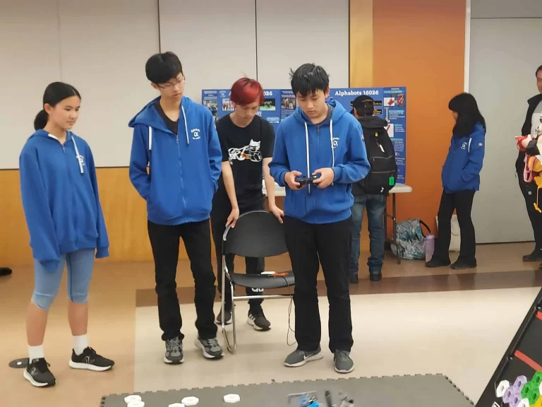 Alphabots controlling their robot at 2024 SFPL Tech Week