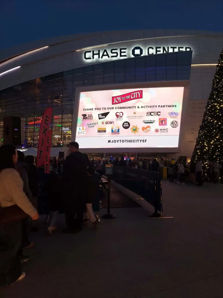 SuperTech FT logo shown on the jumbotron at 2024 Joy to the City